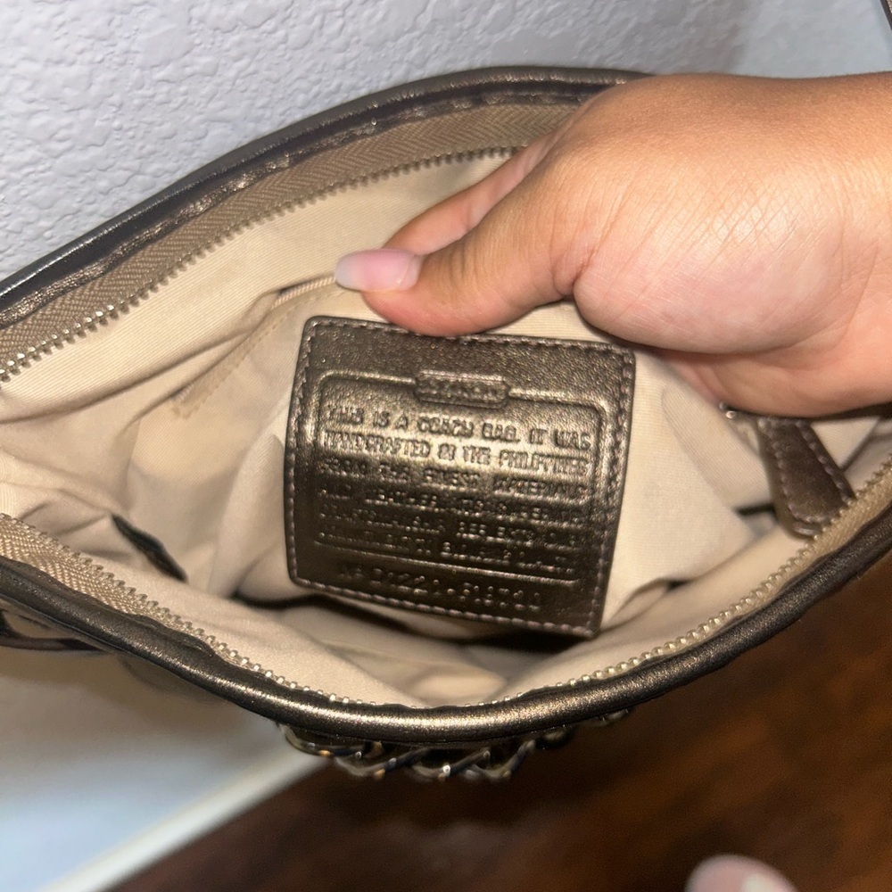 Coach Signature Crossbody Bag in Tan and Brown - Picture 5 of 7